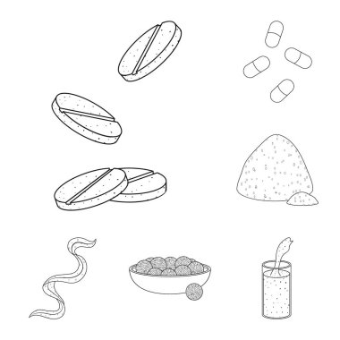 Gıda ve vegan işareti vektör Illustration. Gıda ve ot hisse senedi vektör çizim topluluğu.