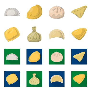 Ürünler ve pişirme logo vektör tasarımı. Ürünler ve web için hisse senedi simgesi meze koleksiyonu.