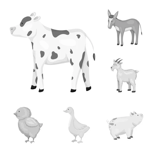 Isolerade objekt av hemman och jordbruk-logotypen. Uppsättning av hemman och kök aktiesymbol för webben. — Stock vektor