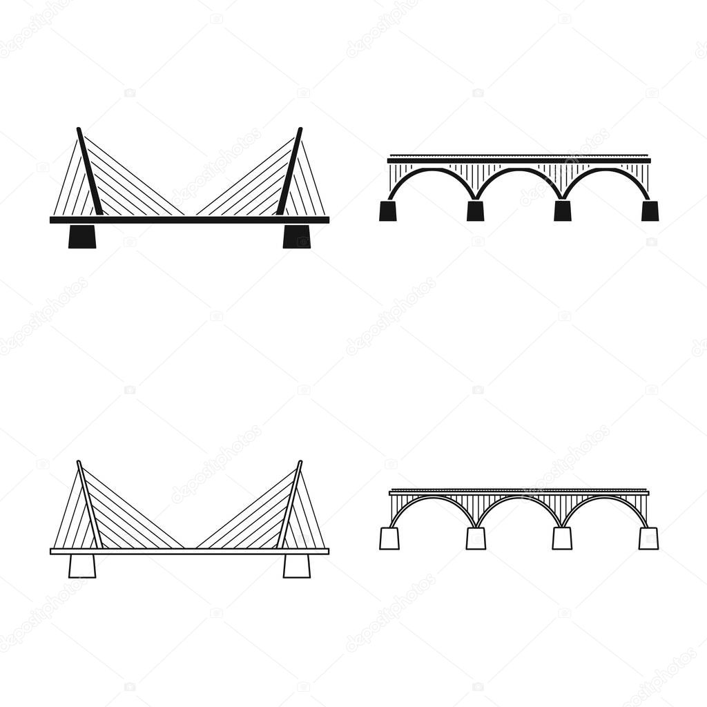 Vector design of connection and design sign. Set of connection and side vector icon for stock.