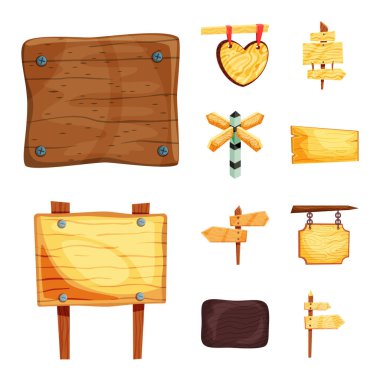 Tabela ve ahşap simge vektör Illustration. Tabela ve ahşap stok vektör çizim koleksiyonu.