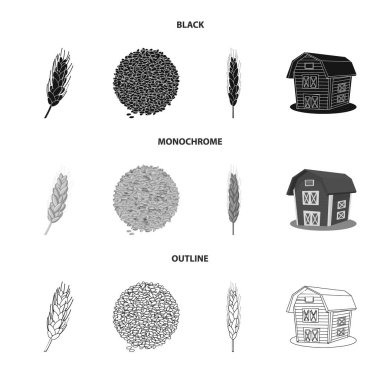 Tarım ve tarım simge vektör Illustration. Hisse senedi için Tarım ve bitki vektör simge topluluğu.