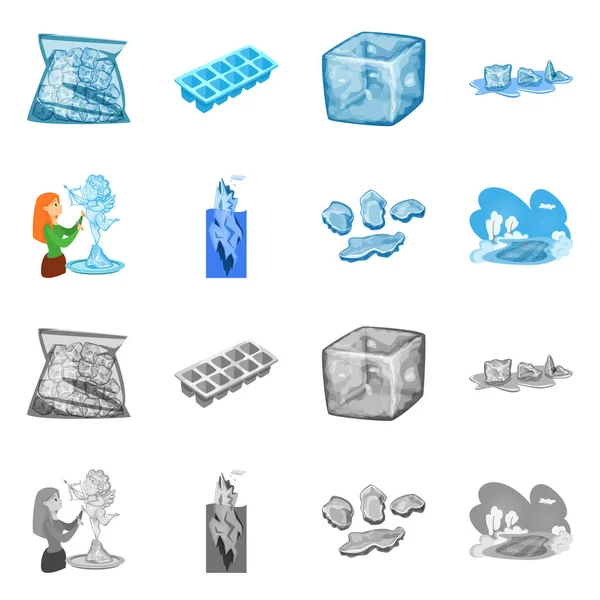 Illustrazione vettoriale di texture e logo congelato. Raccolta di texture e icona vettoriale trasparente per magazzino . — Vettoriale Stock