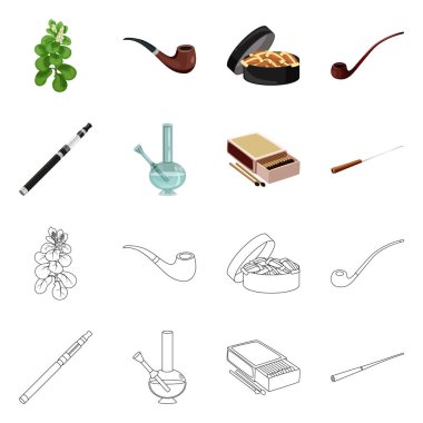 Çöp illüstrasyon vektör ve sembol durdurmak. Çöp ve alışkanlık hisse senedi vektör çizim seti.