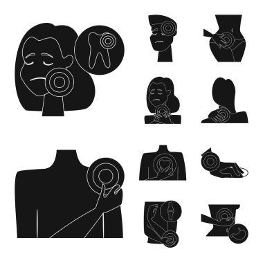 İlk ve yardım işareti vektör çizimi. Dizi ilk ve web için hastalık hisse senedi simgesi.