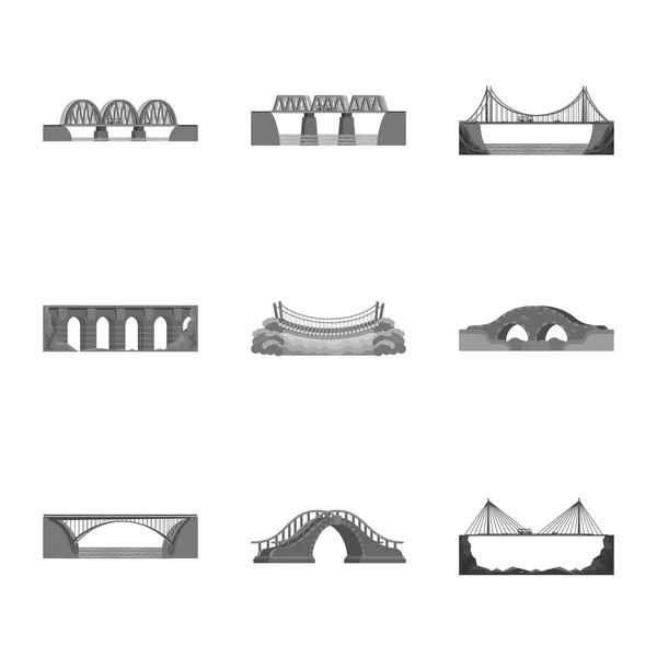Vector design tervezés és konstrukció szimbólum. Web design és a híd tőzsdei szimbólum gyűjteménye. — Stock Vector