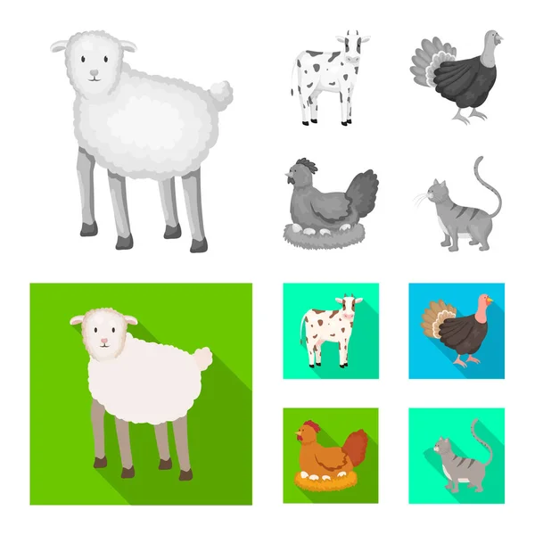 Απομονωμένο αντικείμενο εκτροφής και κουζίνας εικονίδιο. Συλλογή της κτηνοτροφίας και βιολογικής σύμβολο μετοχής για το web. — Διανυσματικό Αρχείο