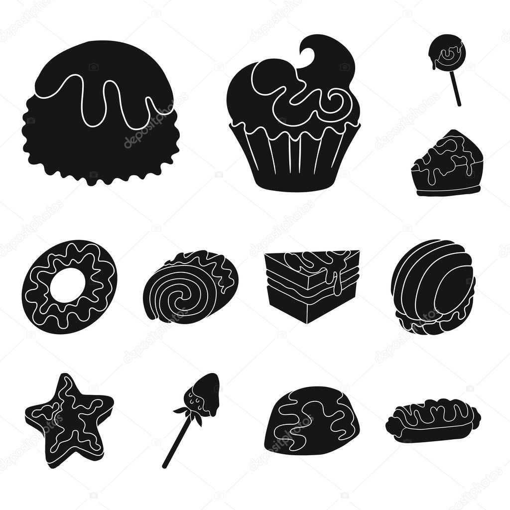 Isolated object of sweetness and product symbol. Set of sweetness and sweet vector icon for stock.