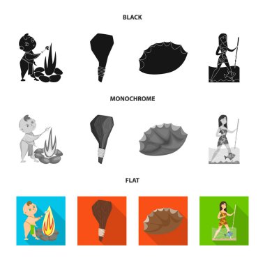 Evrim ve tarih öncesi simgesi yalıtılmış nesne. Evrim ve geliştirme vektör simgesini hissenin topluluğu.