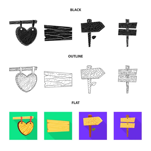 Illustration vectorielle de l'icône brute et forestière. Jeu de symboles de stock de bois brut et dur pour la toile . — Image vectorielle