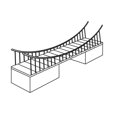 Köprü ve takılı simgesi yalıtılmış nesne. Hisse senedi için köprü ve banka vektör simge kümesi.