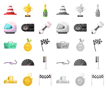 Araba ve ralli işareti yalıtılmış nesne. Araba ve yarış hisse senedi simgesi web için kümesi.