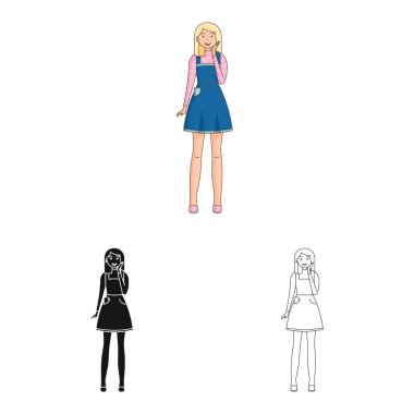 Duruş ve ruh hali simge vektör Illustration. Duruş ve web için kadın hisse senedi simgesi.
