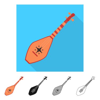 Müzikal izole nesnesi ve araç simgesi. Müzikal ve yaylı hisse senedi vektör çizim seti.