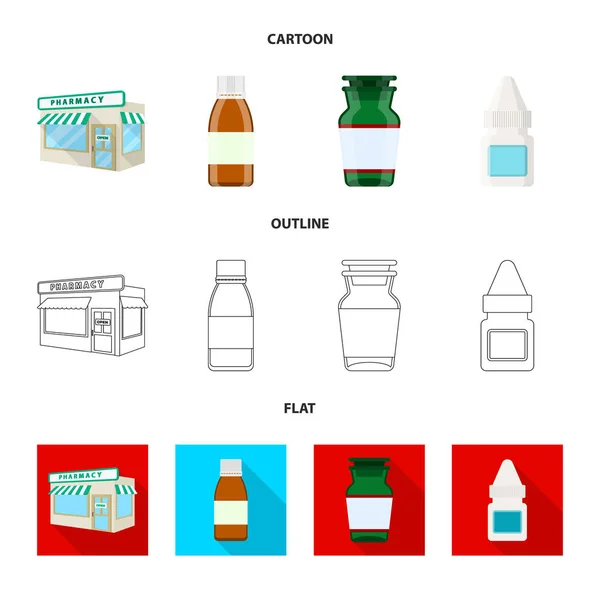 Изолированный объект символа розничной торговли и здравоохранения. Коллекция векторных иллюстраций для розничной торговли и велнесса . — стоковый вектор
