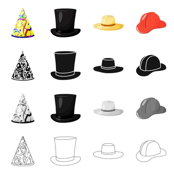 Diseño vectorial de la ropa y el signo de gorra. Conjunto de prendas de vestir y boina vector icono para stock . — Archivo Imágenes Vectoriales