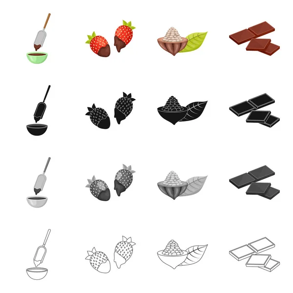 Ilustración vectorial de comida y signo delicioso. Conjunto de comida y símbolo de stock marrón para web . — Vector de stock
