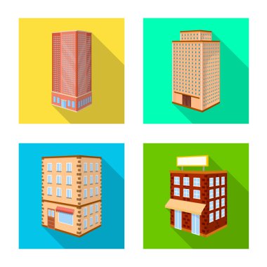 İnşaat ve yapı işareti vektör tasarımı. İnşaat ve Emlak hisse senedi simgesi için web topluluğu.