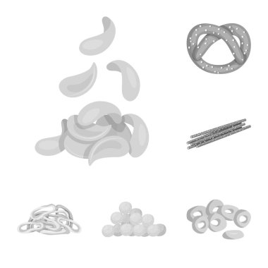 Ürün ve menü simge vektör tasarımı. Web için ürün ve bar hisse senedi simgesi kümesi.