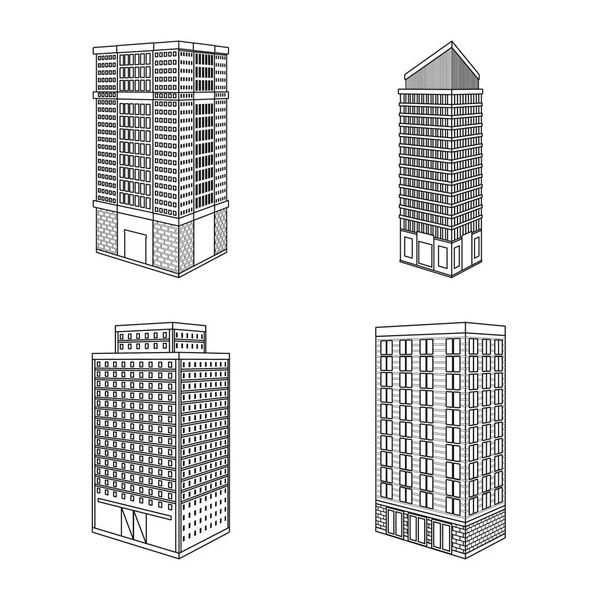 Vektor-Design von Haus und Wohnung Zeichen. Set von Haus und moderner Aktienvektorillustration. — Stockvektor