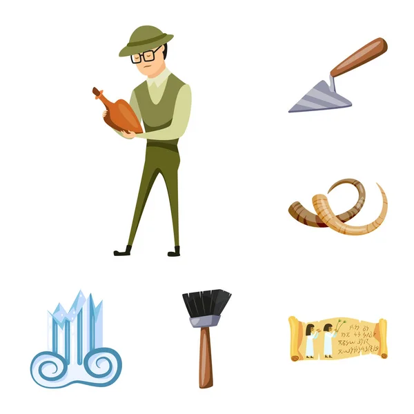 Vektorillustration der Archäologie und des historischen Symbols. Reihe von Archäologie und Ausgrabungen Stock Symbol für Web. — Stockvektor