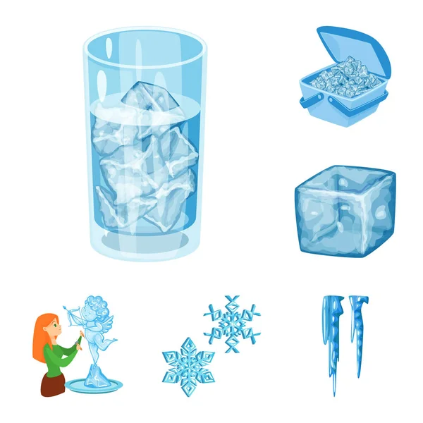 Vector εικονογράφηση από τον παγετό και το νερό σύμβολο. Συλλογή από τον παγετό και υγρή απόθεμα διανυσματικά εικονογράφηση. — Διανυσματικό Αρχείο