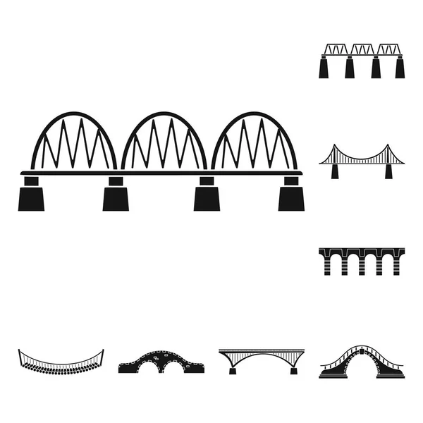 Design vettoriale del costrutto e del simbolo laterale. Set di simboli di costruzione e ponte per il web . — Vettoriale Stock