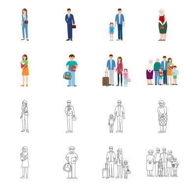 Karakter ve avatar logo vektör tasarımı. Karakter ve portre hisse senedi vektör çizim topluluğu.