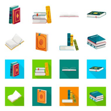 Eğitim ve kapak simge vektör tasarımı. Eğitim ve kitabevi hisse senedi vektör çizim koleksiyonu.