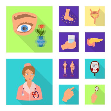 Belirti ve hastalıkları logo vektör Illustration. Hisse senedi için belirti ve tedavi vektör simge kümesi.