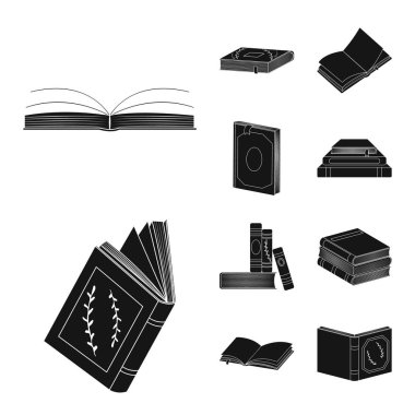 Şekil ve bilgi simge vektör tasarımı. İllüstrasyon ve hisse senedi için kitapçı vektör simge koleksiyonu.