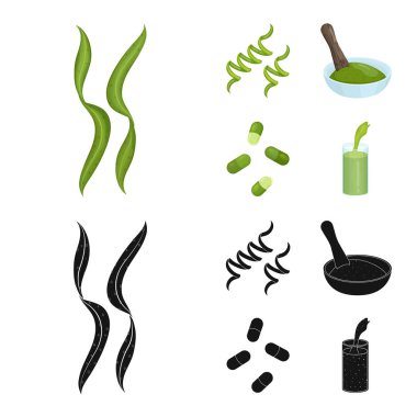 Protein ve deniz logo vektör tasarımı. Protein ve hisse senedi için doğal vektör simge kümesi.