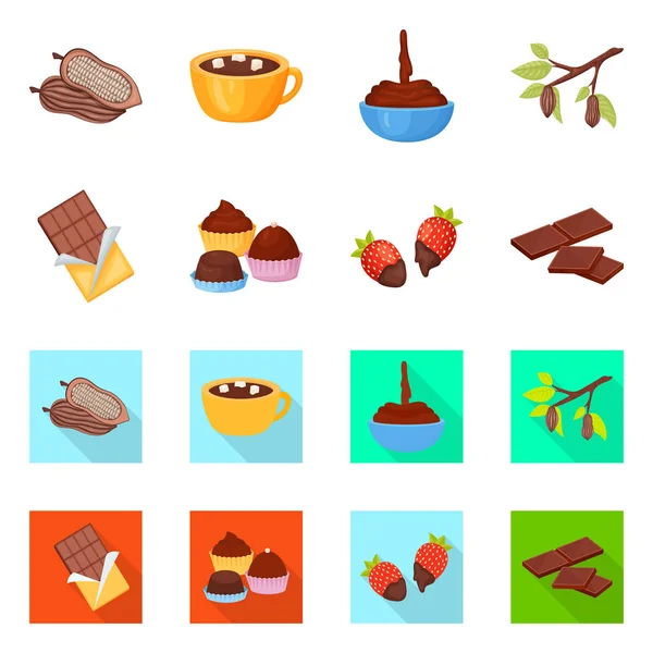 Diseño vectorial de comida y delicioso signo. Colección de alimentos y vector marrón icono para stock . — Vector de stock