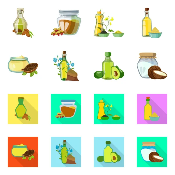 Oggetto isolato di segno sano e vegetale. Set di icone vettoriali sani e agricoli per lo stock . — Vettoriale Stock