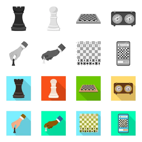 Vektoros illusztráció sakk-matt és vékony szimbólum. Készlet a sakk-matt és cél tőzsdei szimbólum a web. — Stock Vector