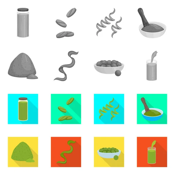 Ilustración vectorial de la proteína y el logotipo del mar. Conjunto de ilustración de vectores de proteínas y reservas naturales . — Vector de stock