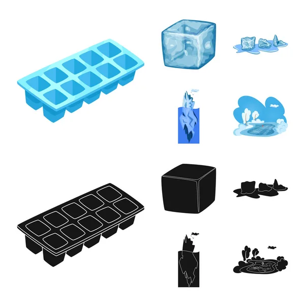Ilustración vectorial de textura e icono congelado. Conjunto de textura e ilustración de vector de stock transparente . — Vector de stock