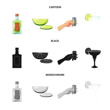 Kafe ve Latin simgesi yalıtılmış nesne. Kafe ve ulusal hisse senedi vektör çizim.