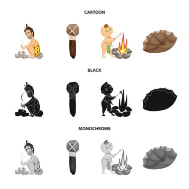 Evrim ve tarih öncesi logo vektör tasarımı. Evrim ve geliştirme vektör simgesini hissenin topluluğu.