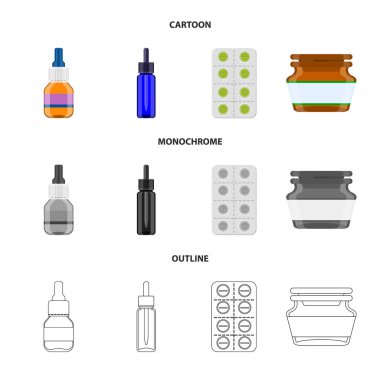 Perakende ve sağlık sembol vektör çizimi. Web için perakende ve sağlık hisse senedi simgesi kümesi.