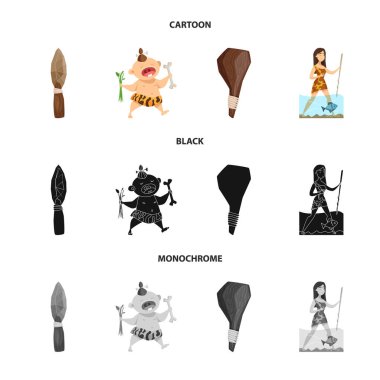 Evrim ve tarih öncesi simge vektör Illustration. Evrim ve geliştirme vektör simgesini hissenin topluluğu.