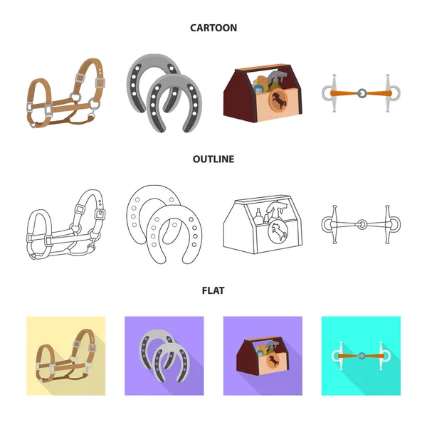 Objeto isolado do equipamento e sinal de equitação. Coleta de equipamentos e símbolo de estoque de competição de web . —  Vetores de Stock