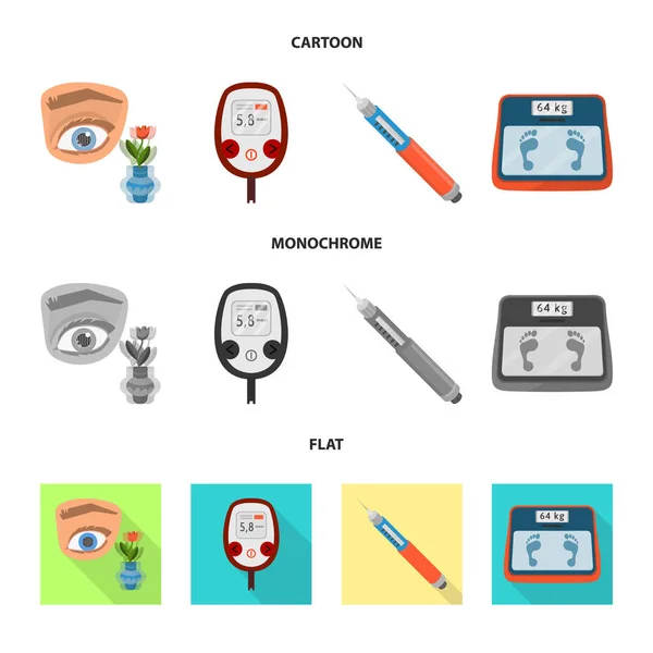 Векторный дизайн диеты и логотипа лечения. Комплект векторной иллюстрации диеты и медикаментов . — стоковый вектор