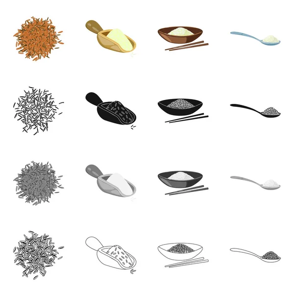 Векторная иллюстрация урожая и экологического логотипа. Набор векторных значков для урожая и приготовления пищи на складе . — стоковый вектор