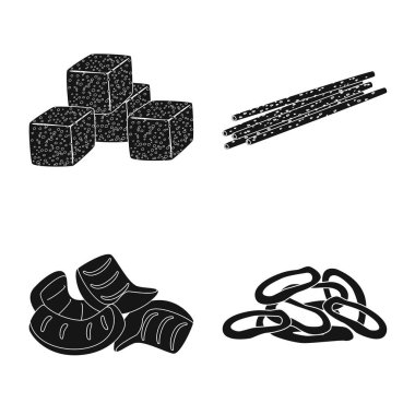 Parti ve pişirme simge vektör tasarımı. Parti ve gevrek vektör simgesini hissenin koleksiyonu.