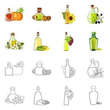 Sağlıklı ve sebze simge vektör Illustration. Sağlıklı kümesi ve hisse senedi için tarım vektör simgesi.