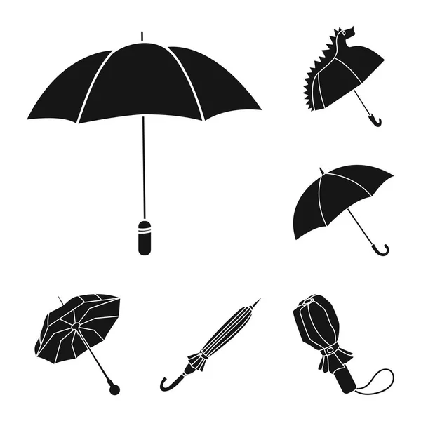 Objeto aislado de clima y símbolo lluvioso. Conjunto de ilustración de vectores meteorológicos y de lluvia . — Vector de stock
