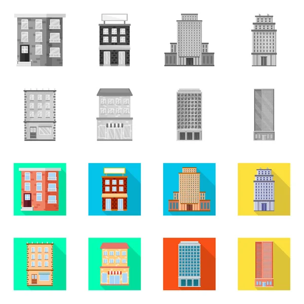 Vektor-Design der kommunalen und Zentrum-Symbol. Sammlung kommunaler und nachlassbezogener Vektor-Illustrationen. — Stockvektor