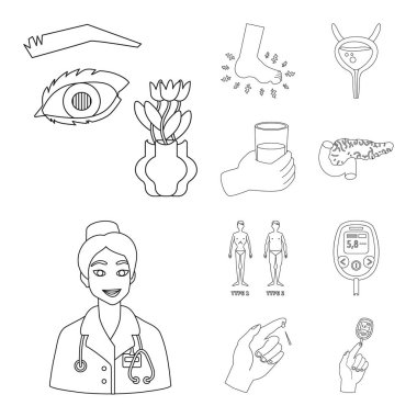 Mellitus ve diyabet sembolü yalıtılmış nesne. Mellitus ve diyet hisse senedi simgesi web için kümesi.