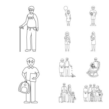Mutlu ve karakter işareti yalıtılmış nesne. Mutlu kümesi ve portre hisse senedi simgesi web için.